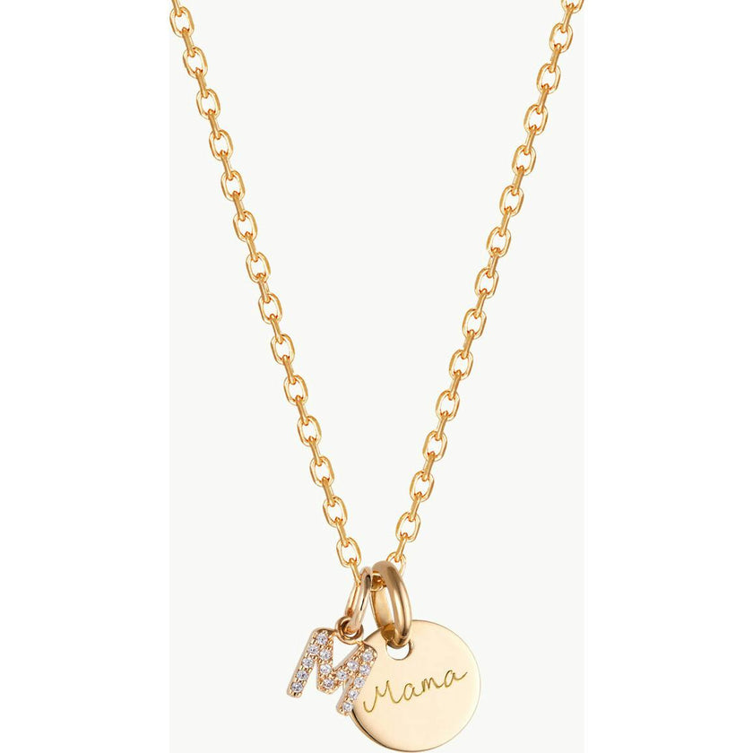 Personalized Mini Crystal Alphabet Necklace, 14k Gold Plated