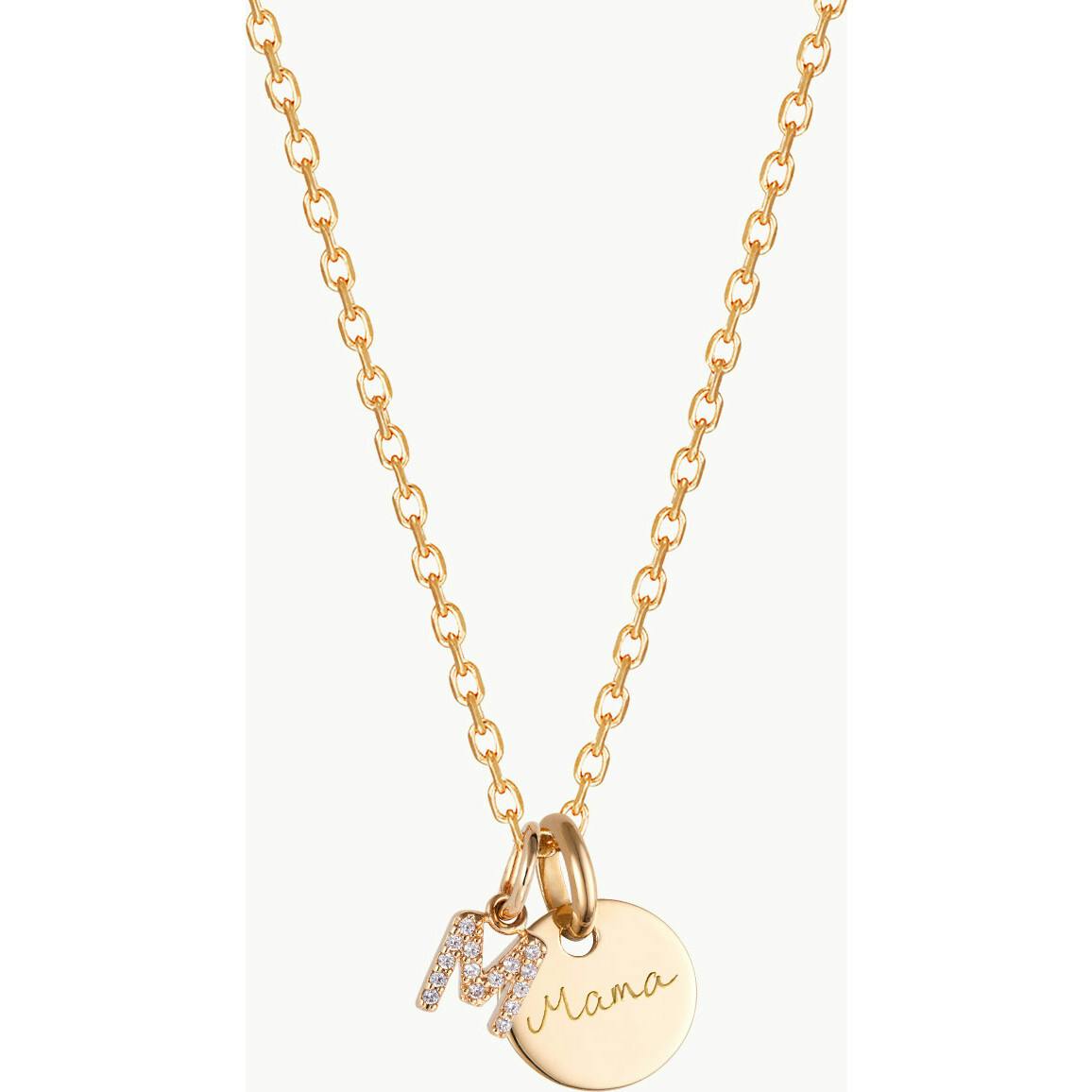 Personalized Mini Crystal Alphabet Necklace, 14k Gold Plated