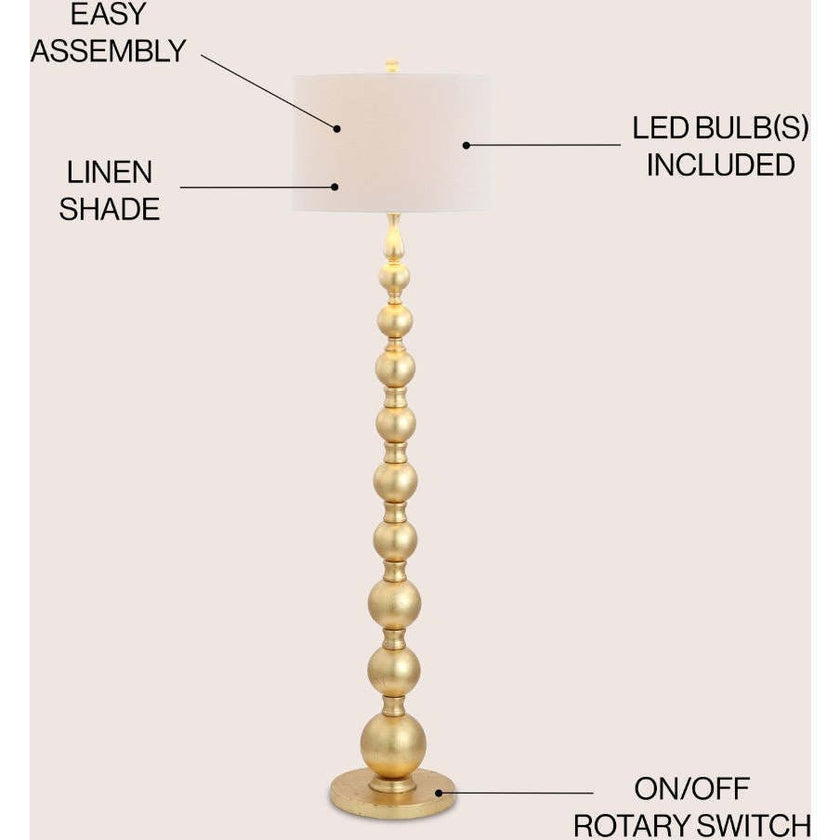 Adriana 62.5" Contemporary Transitional Metal LED Floor Lamp