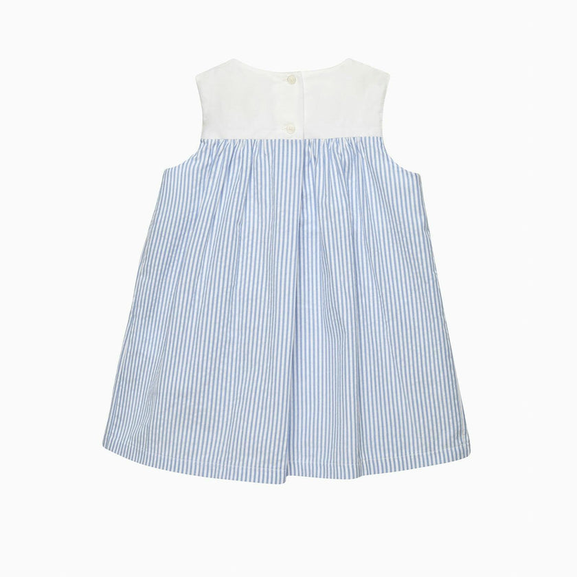 Baby Pinafore Duck Dress in Blue Stripe