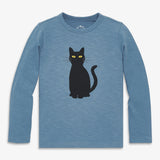 Kids long sleeve black cat tee