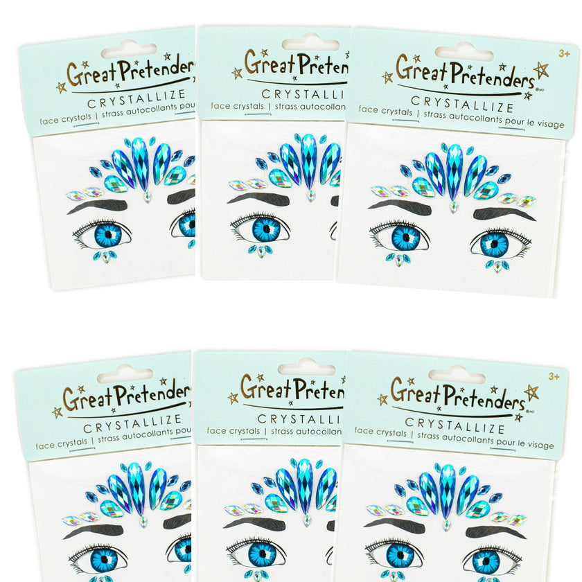 6 Packs Ocean Mermaid Face Crystals