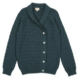 Cube Knit Relaxed Fit Lapel Collar Buttoned Sweater