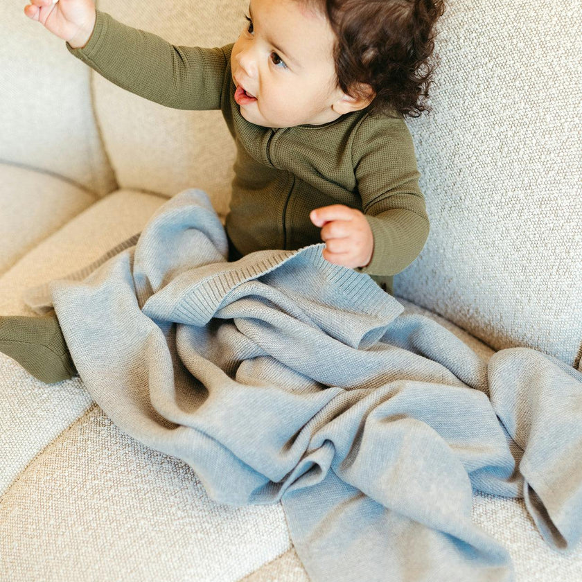 Olive Waffle Zipper Footed Romper