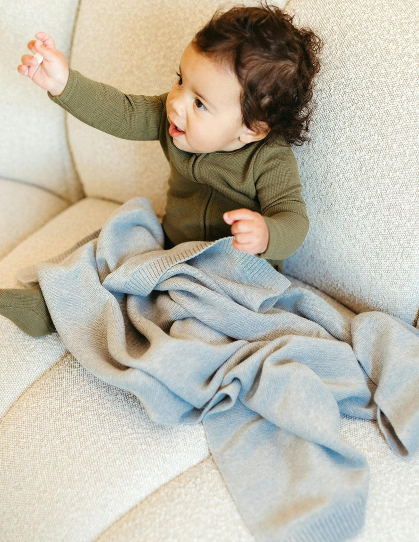 Olive Waffle Zipper Footed Romper