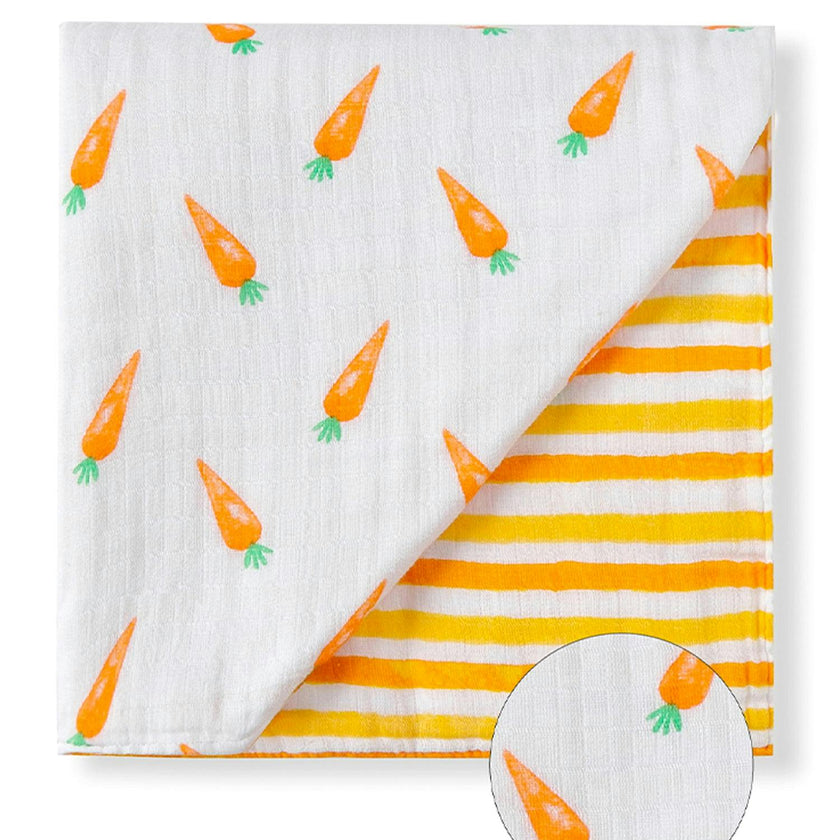 Organic Muslin Four-Layer Reversible Snug Blanket