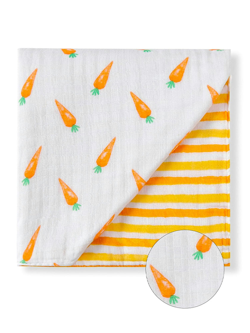 Organic Muslin Four-Layer Reversible Snug Blanket