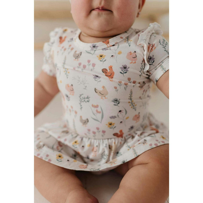 Girl's Short Sleeve Bodysuit Dress Set