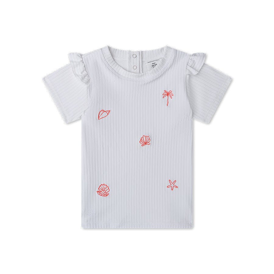Swim Shirt Short Sleeves - White - White Pearl