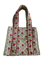 Quilted Tote Bag Red