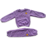 Bright Smiley Fuzzy Sweatshirt And Pant Set