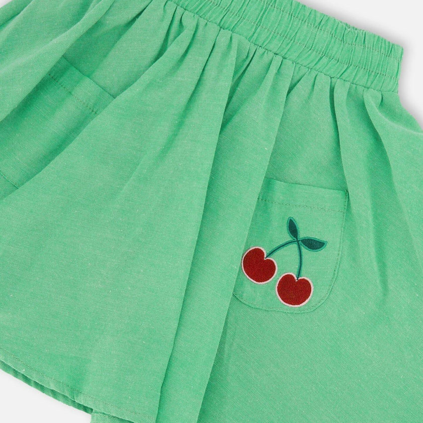 Organic Cotton Skort With Embroidery