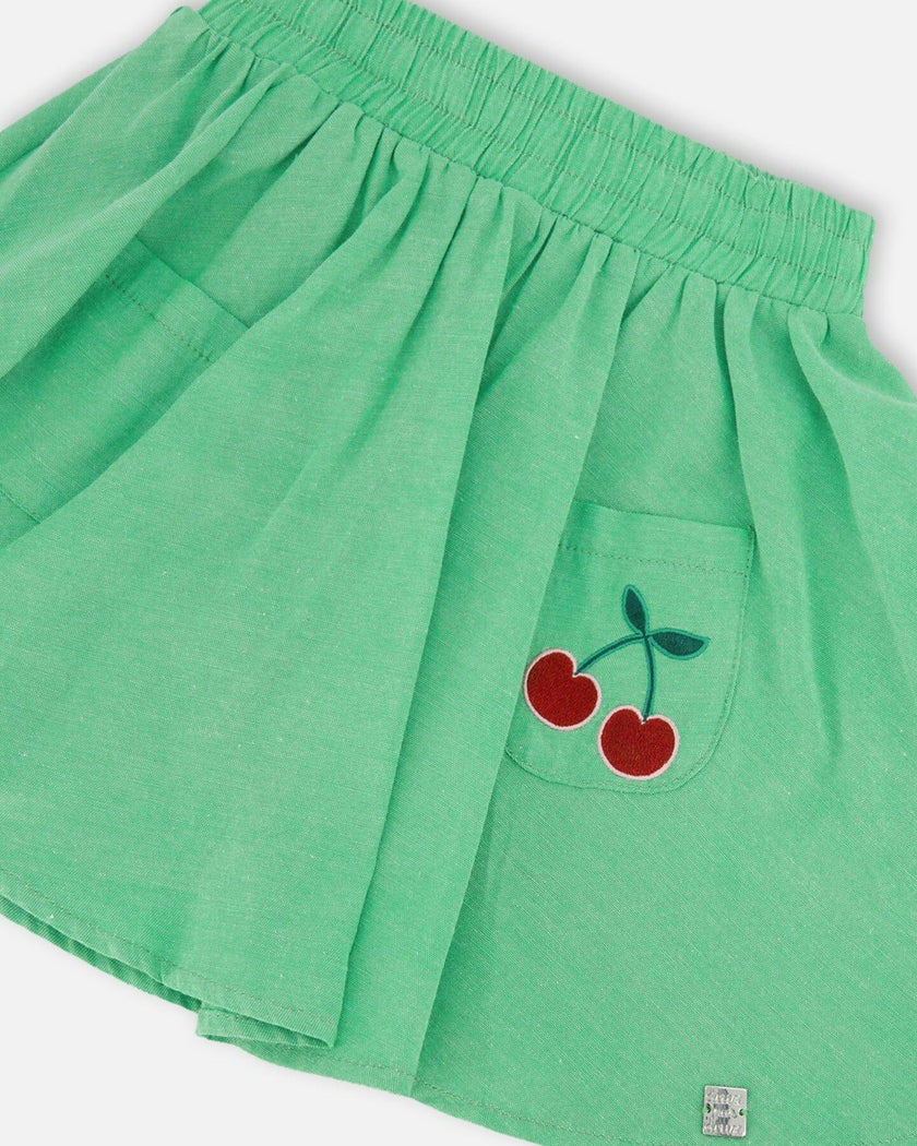 Organic Cotton Skort With Embroidery