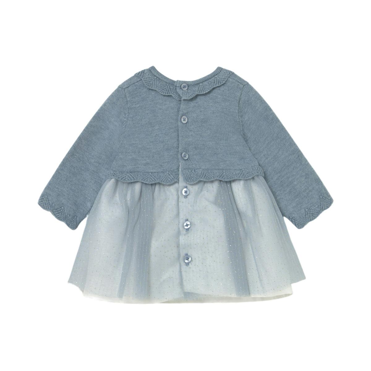 Newborn Girl Tulle and Knit Dress
