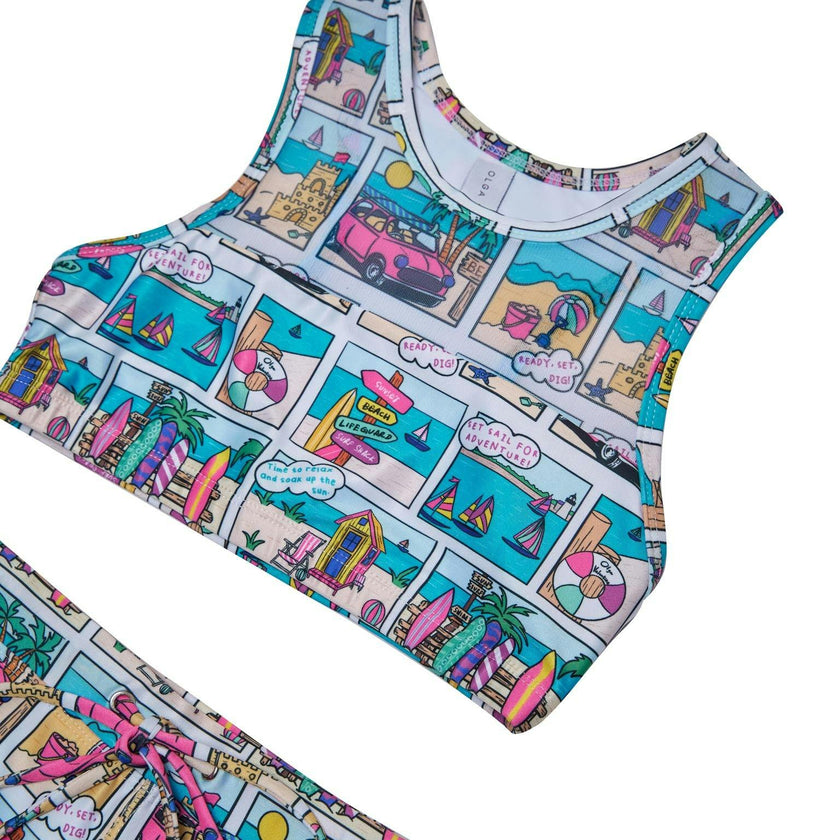 Girls Racer Bikini (Bondi Print)