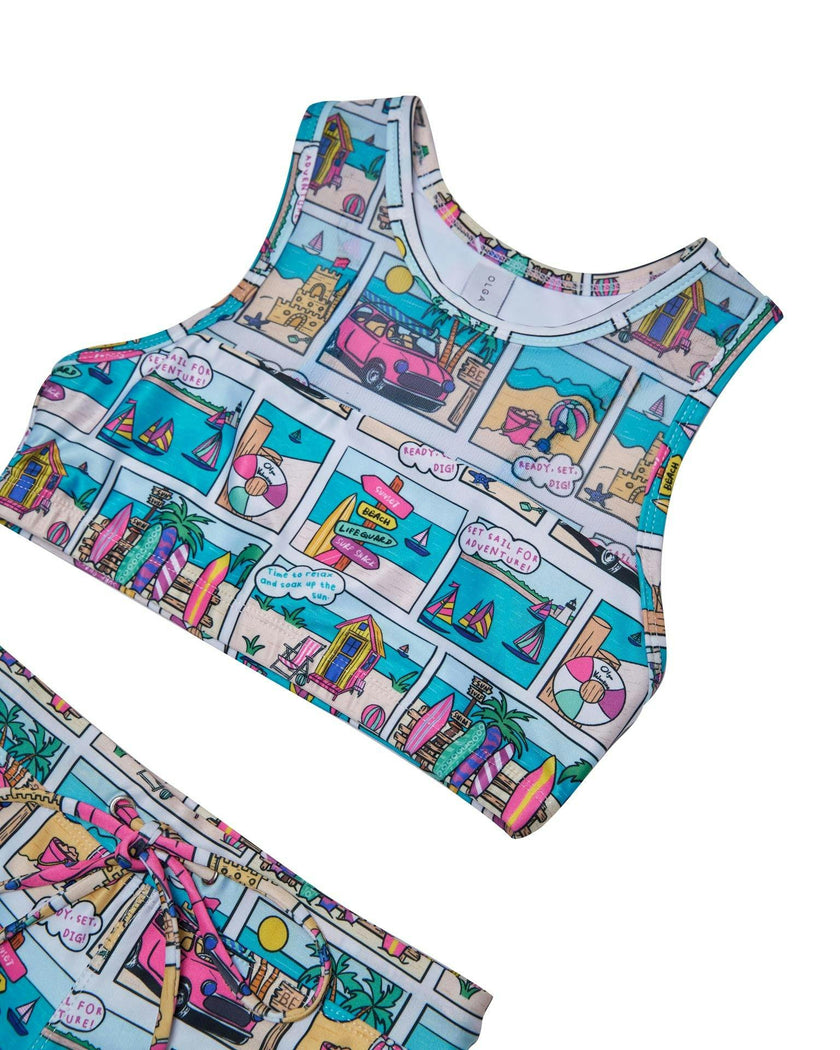 Girls Racer Bikini (Bondi Print)