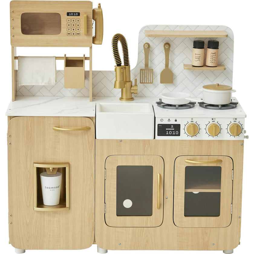 Little Chef Cyprus Medium Play Kitchen - Light Oak/White