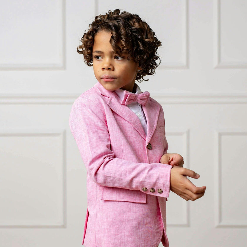Classic Linen Bow Tie, Pink