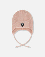 Lined Baby Knit Hat with Ears and Strings