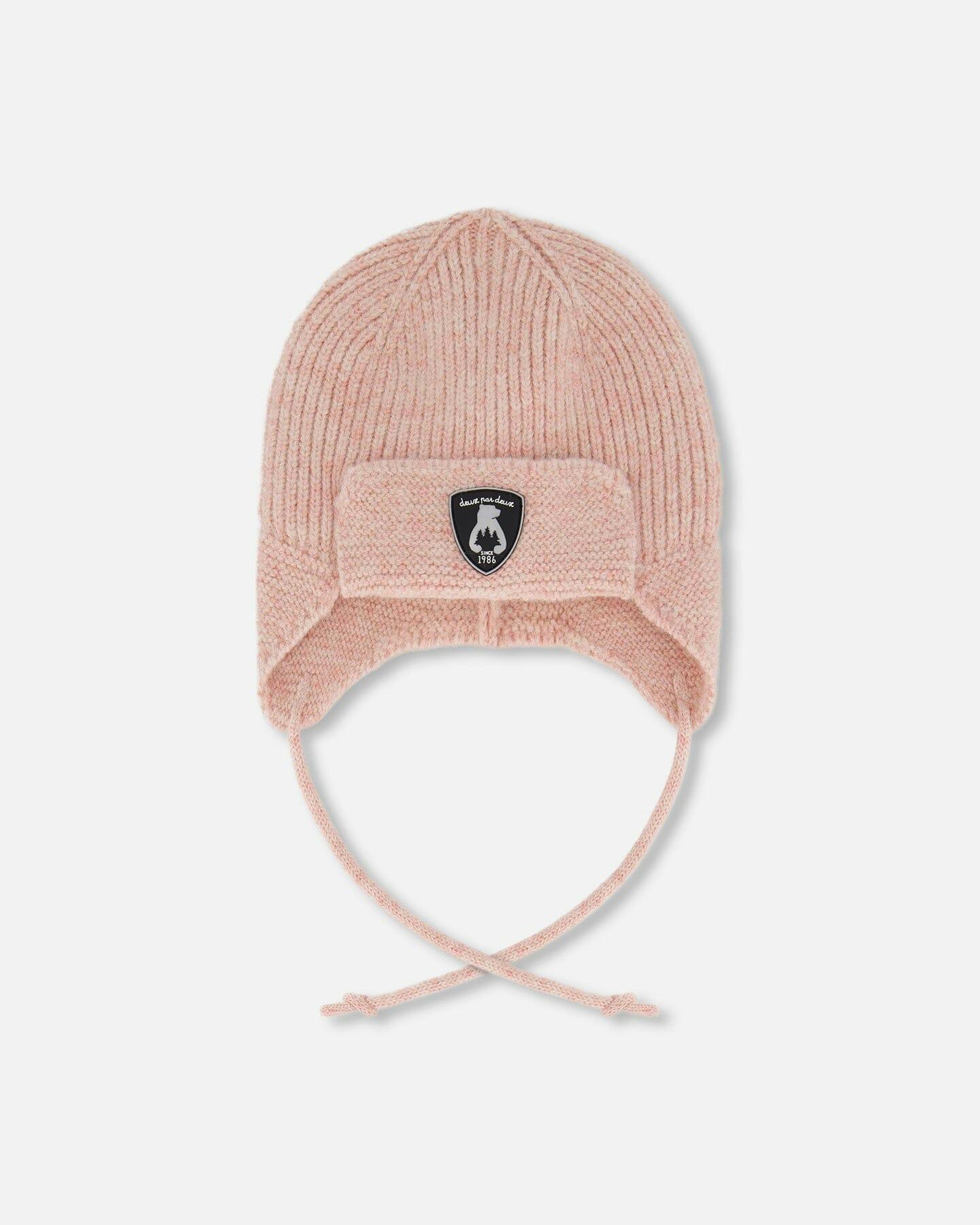 Lined Baby Knit Hat with Ears and Strings