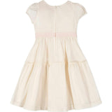 Organic Puff Sleeve Tiered Party Dress, White