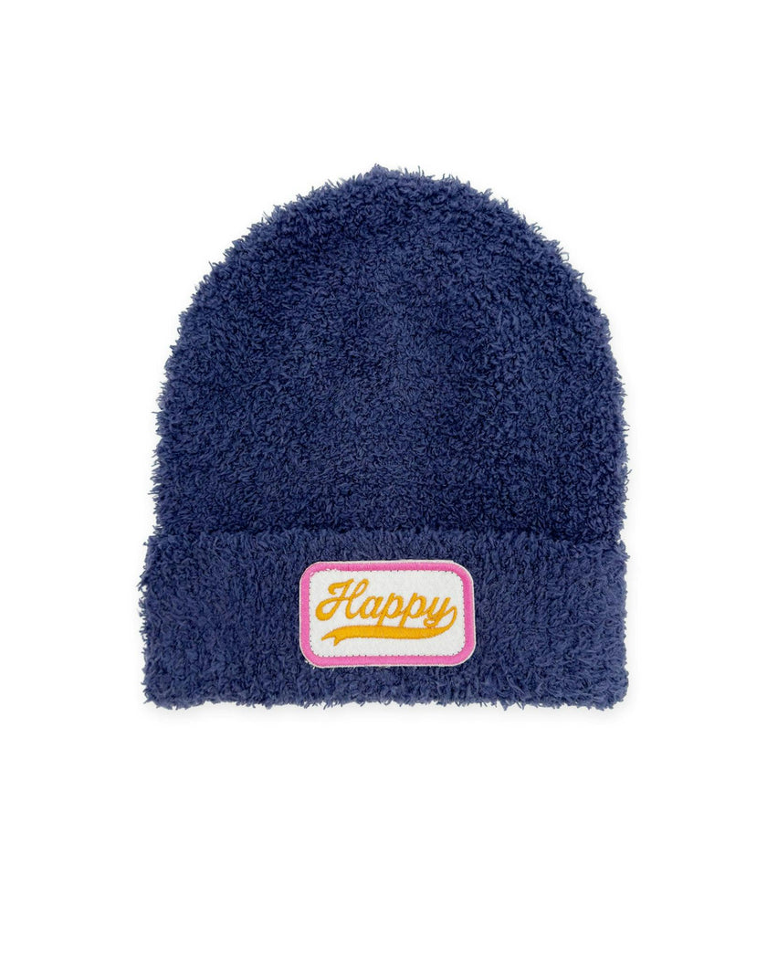 Tate Happy Beanie - Crown Blue Plush