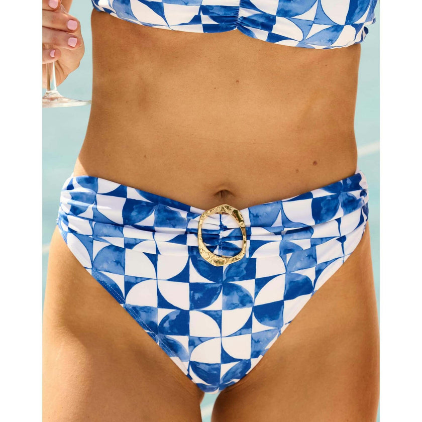 The Greece - Gold Ring Banded Sporty Bikini Bottom