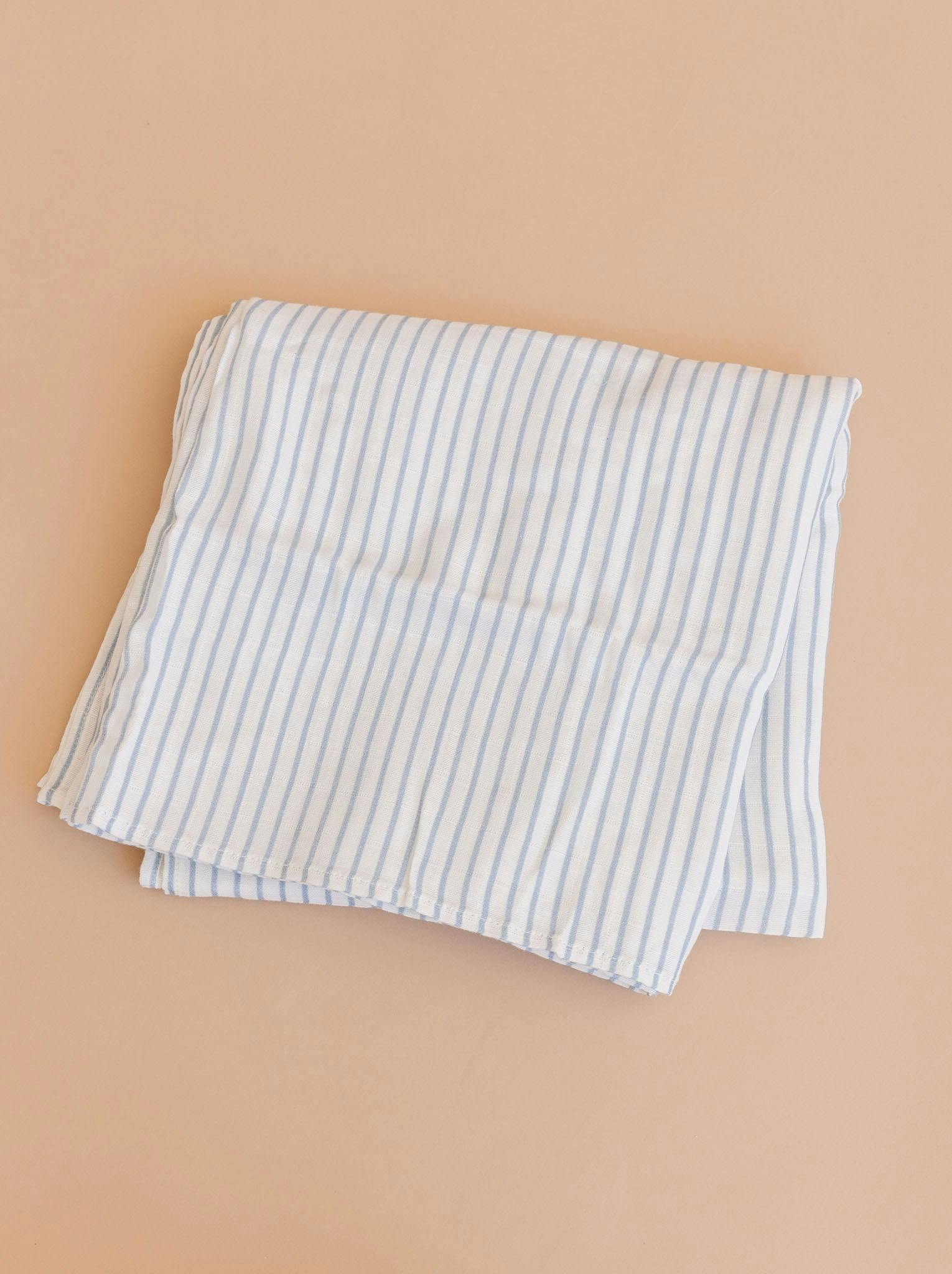 Blue Stripe Swaddle and Teether Set - Fox