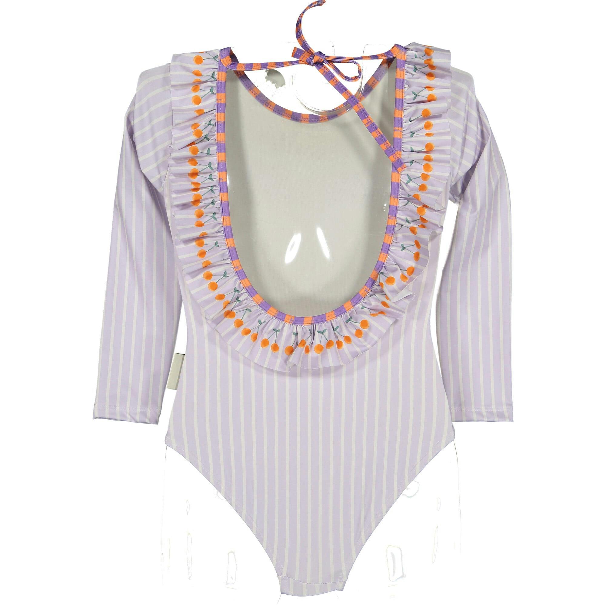 Lavender cherry long sleeve swimsuit