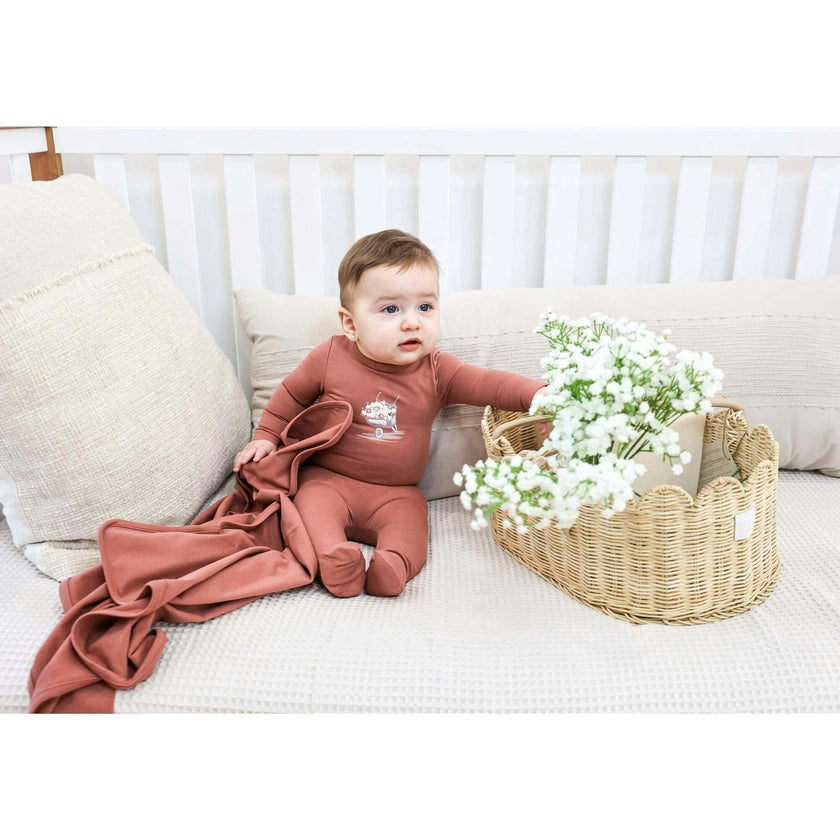 Whimsy Wheelbarrow Footie and Beanie Set