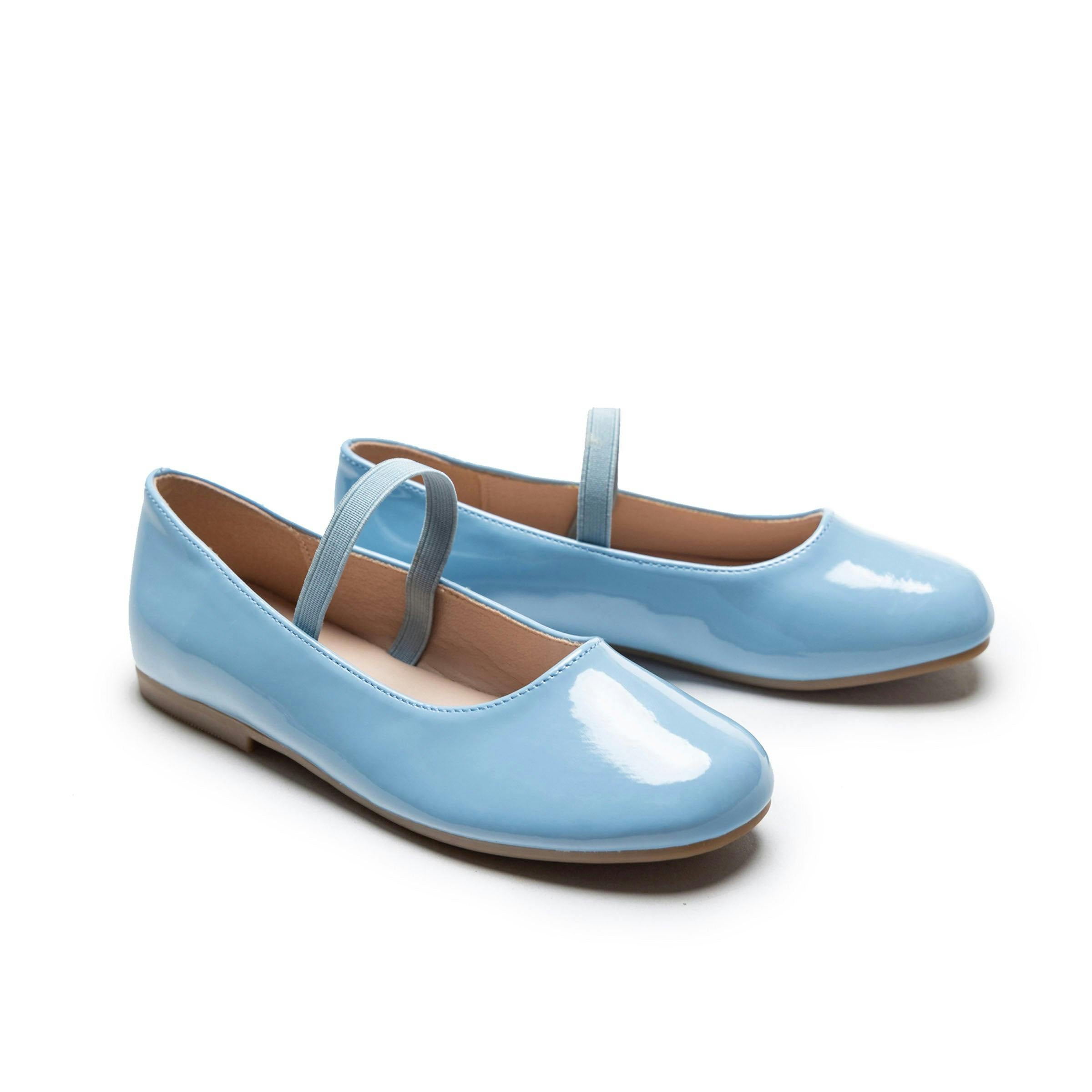 Baby Blue Satin Colette Flats