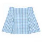 Plaid Seersucker Pleated Skirt