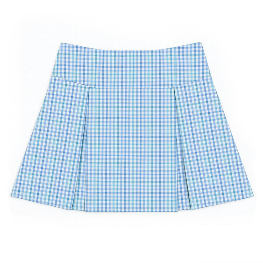 Plaid Seersucker Pleated Skirt
