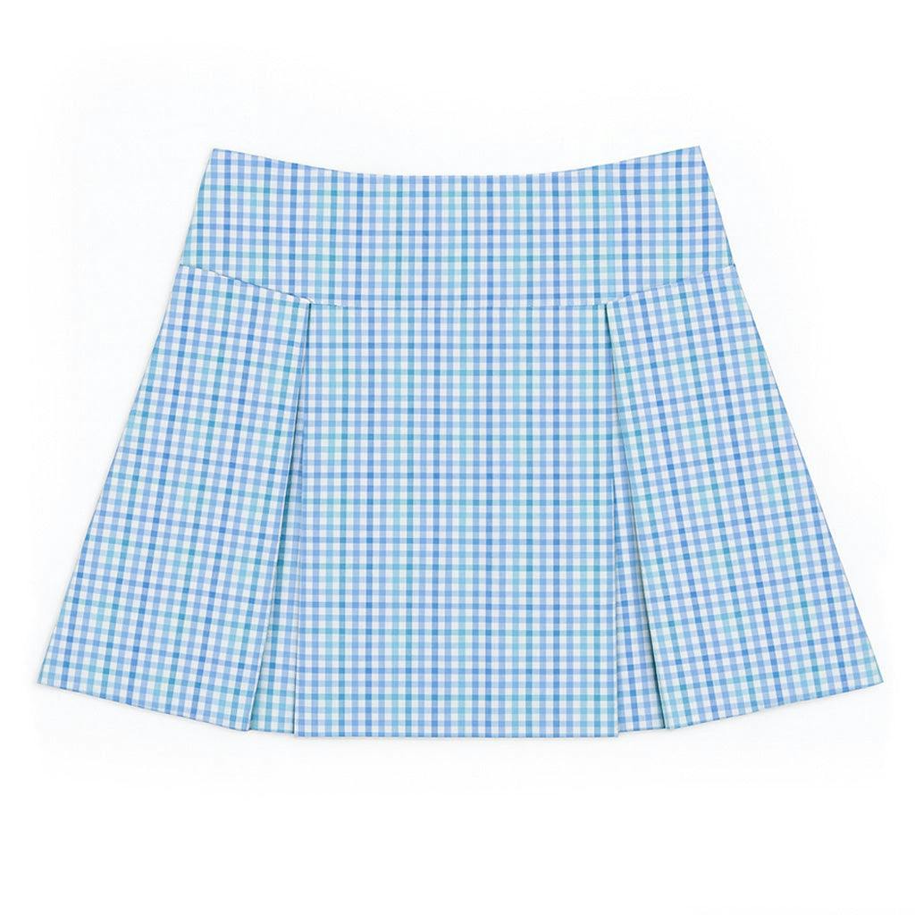 Plaid Seersucker Pleated Skirt