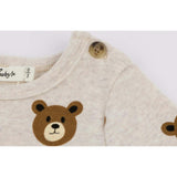 Teddy Face Print Pocket Onesie