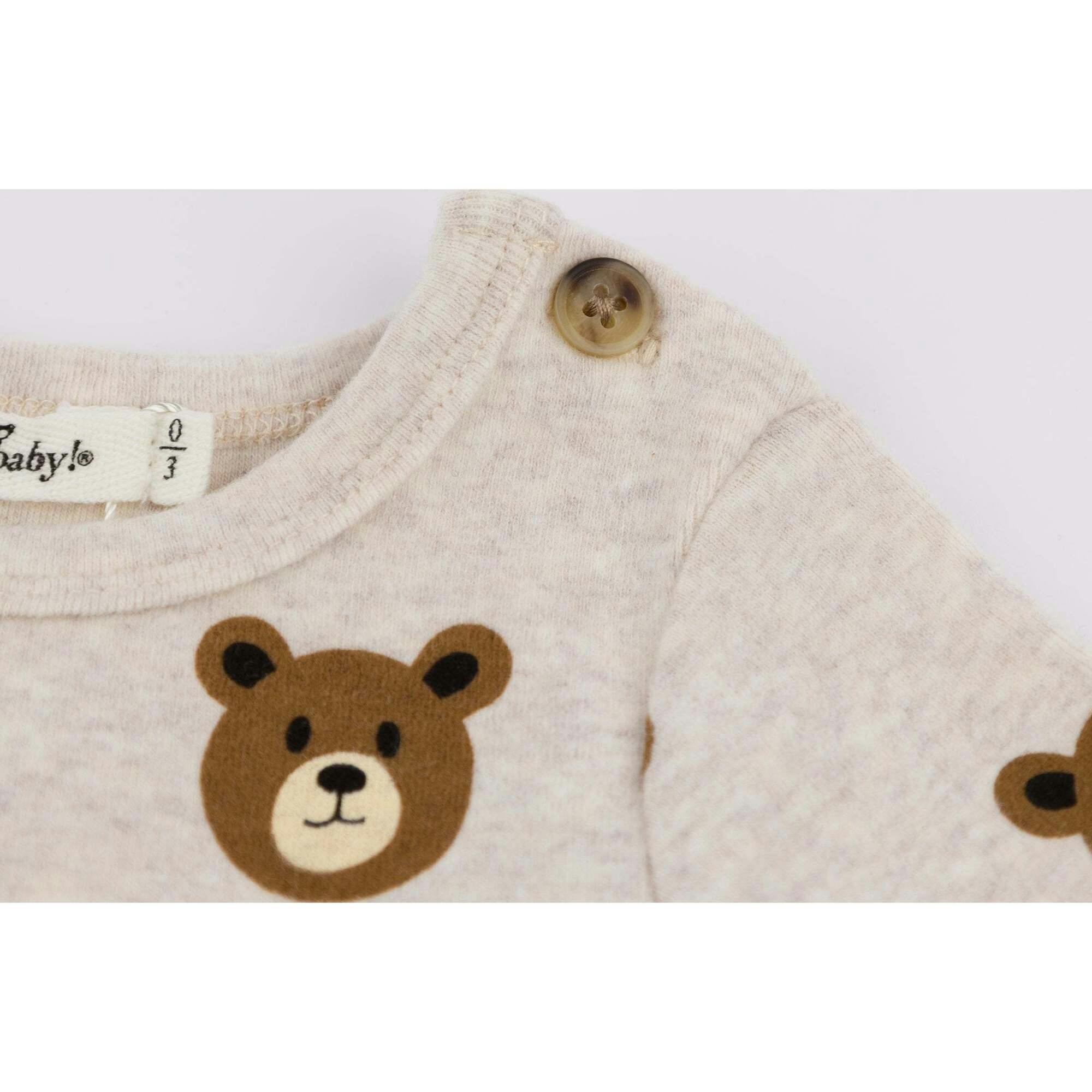 Teddy Face Print Pocket Onesie