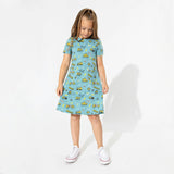 Minions Bello Banana Terry Daywear Girls' Short Sleeve Dress