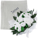 Luxury Rose Baby Clothes Bouquet and Personalized Baby Blanket