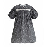 Gray Floral Lace Dress