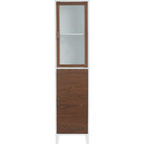 Tyler Modern Wooden Linen Tower Tall Storage Cabinet with Two Doors for Bathrooms or Hallways
