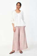 Seville Top in White Vine Eyelet