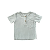 Boy's Short Sleeve Henley Shirt Retro Banner