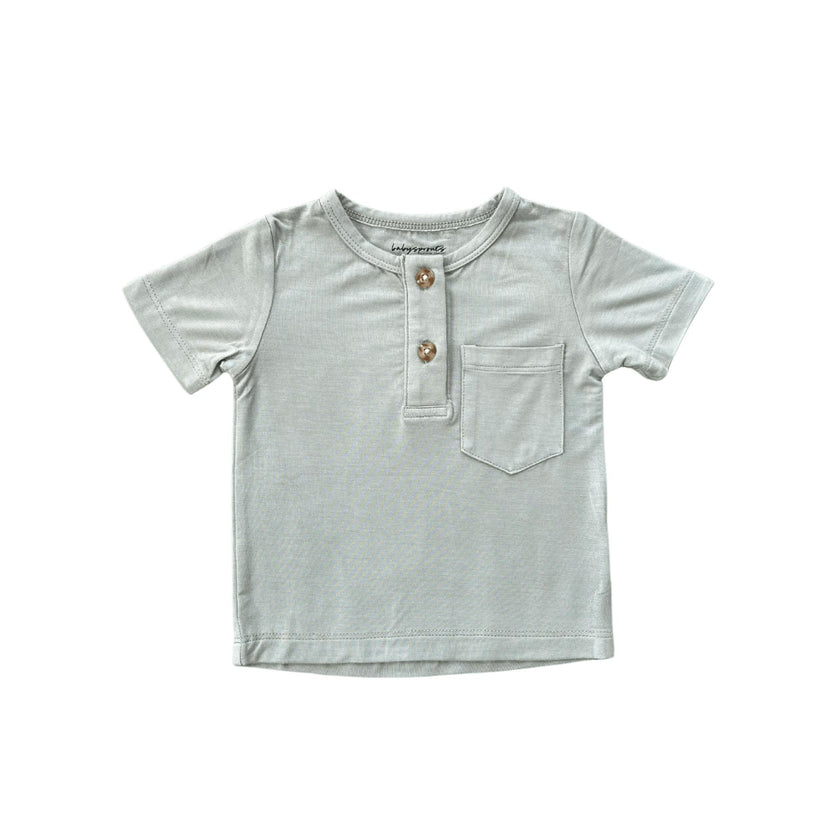 Boy's Short Sleeve Henley Shirt Retro Banner