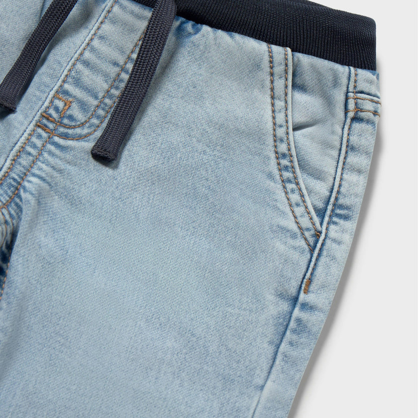 Light Blue Jeans With Elastic Waistband