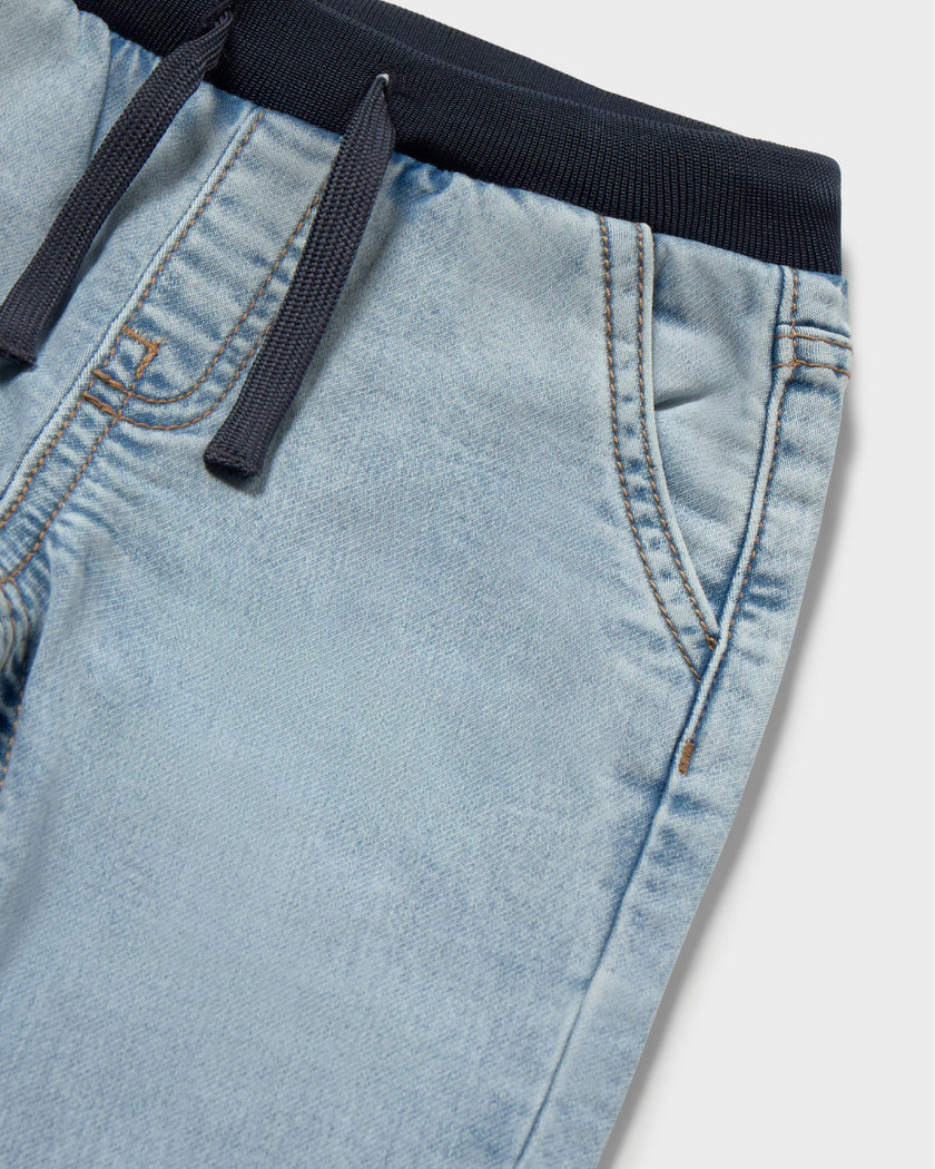 Light Blue Jeans With Elastic Waistband