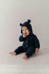 Knit Hoodie in Navy
