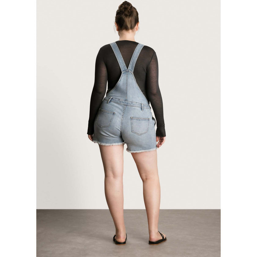 Women's Maternity Austin Distressed Shortalls, Blue