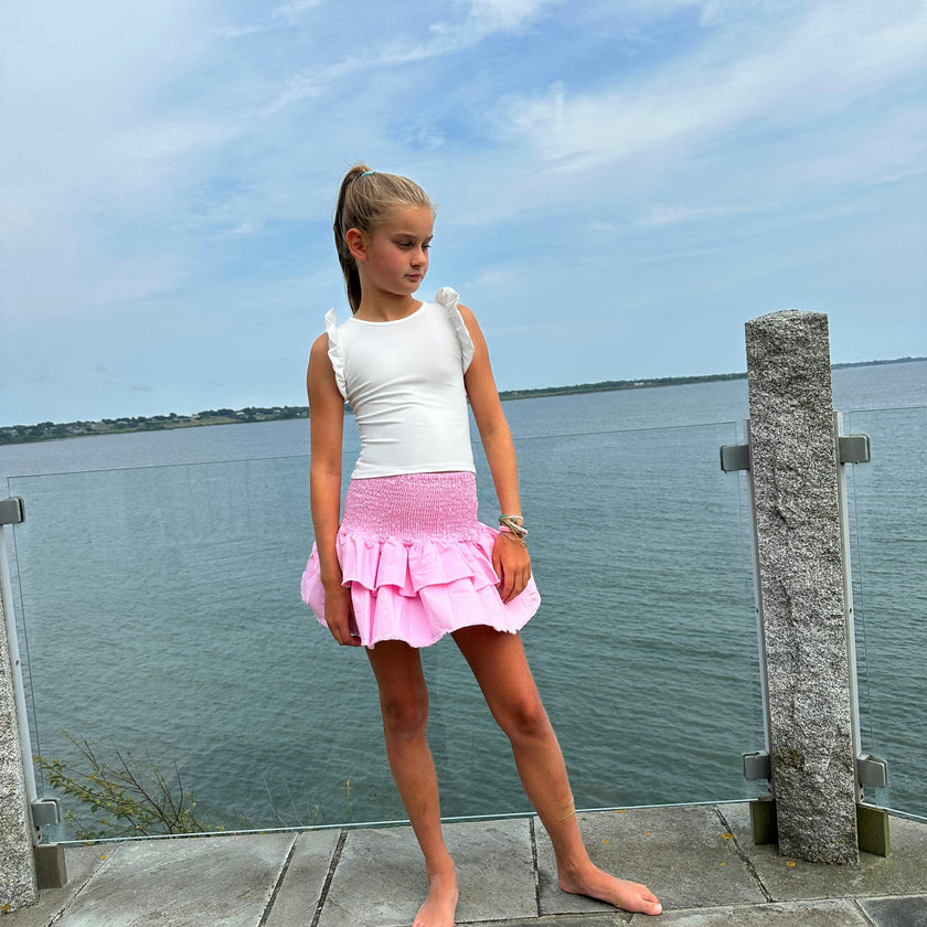 Denim Blue Ruffle Skirt