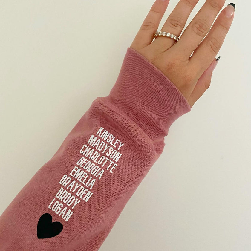 Love Personalized Love on the Cuff Sweatshirt, Antique