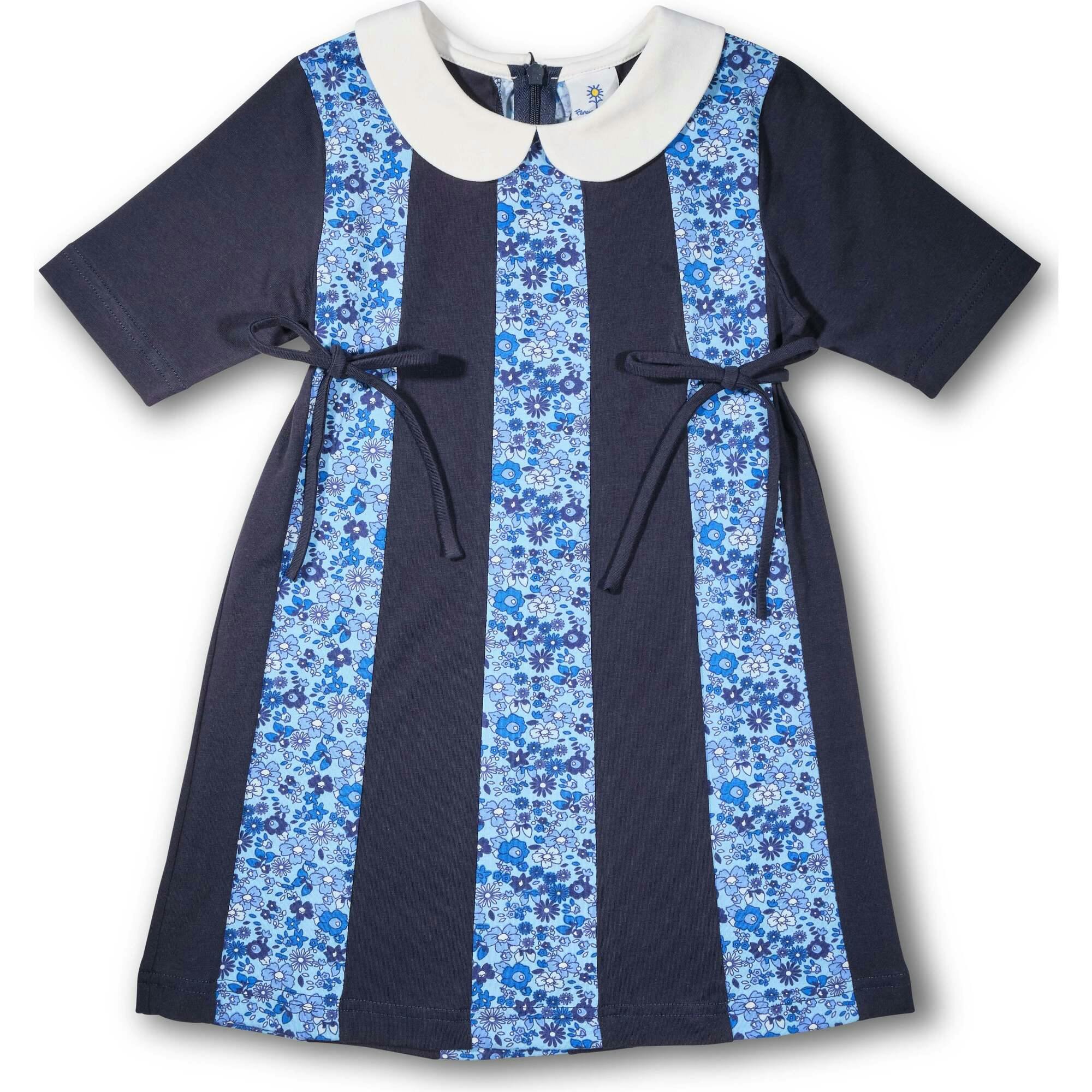 Floral Print Knit Colorblock Dress